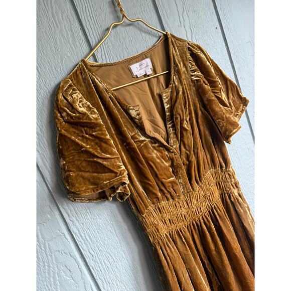 Anthropologie Maxi Tiered Velvet Maxi, Small - Picture 4 of 6